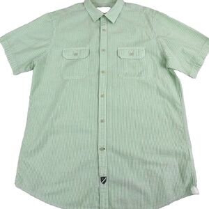 Daniel Cremieux Green Casual Button Down Shirt Short Sleeves